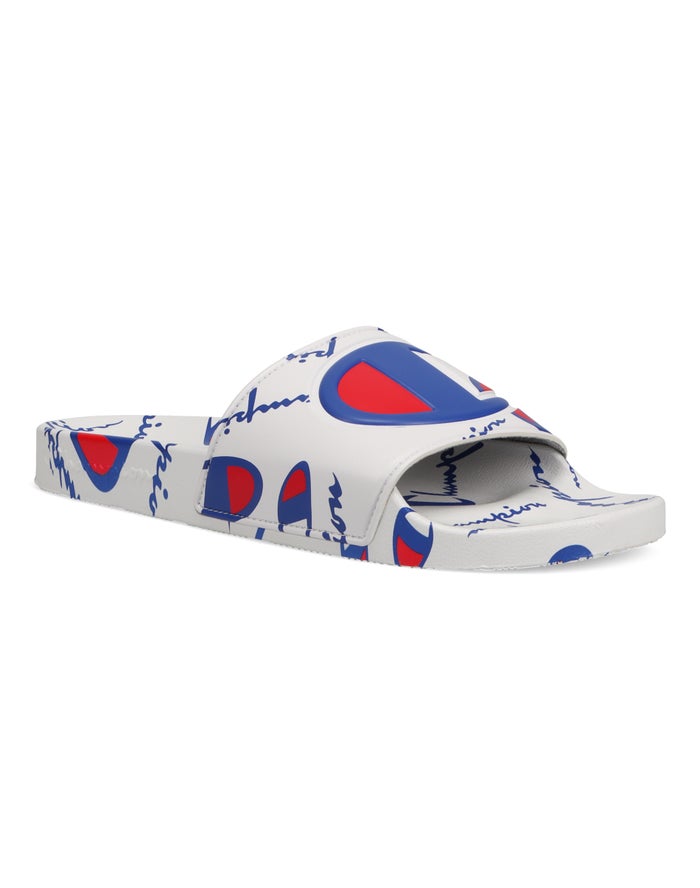 Champion Ipo Badslippers Heren - Wit/Blauw - Belgie 9032ZXOLM